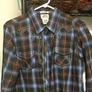 Ariat. XL western snap front shirt. 137